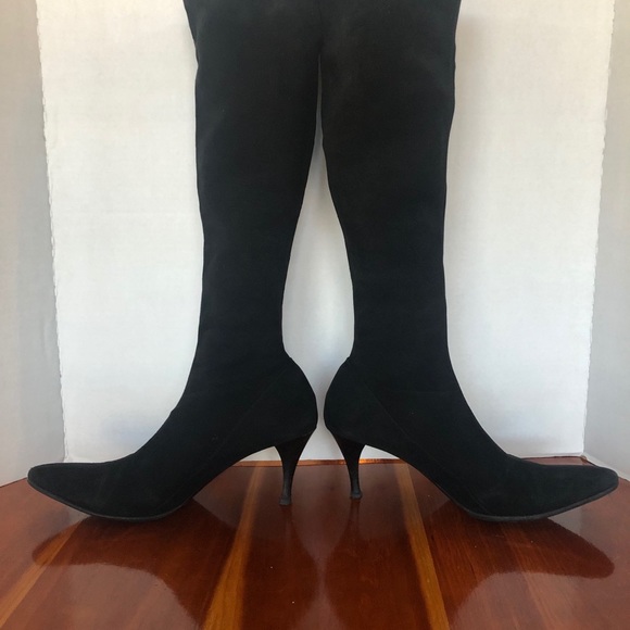 Black Suede Gucci Boots- Knee high sock style - Picture 3 of 13